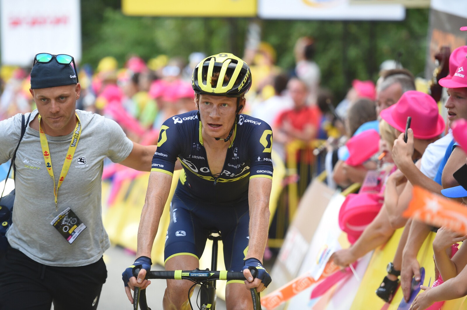 23yo Orica-Scott rider Jack Haig after his solo victory at Stage 6 of the Tour of Poland. Image: Sirotti.