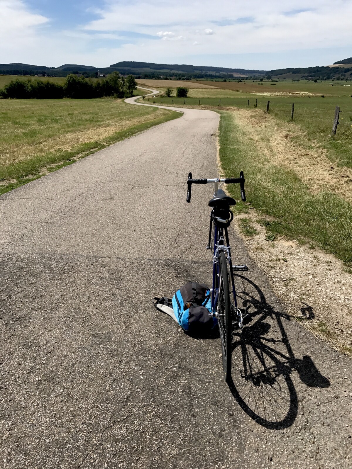 36 degrees in the sun and a dream cycling road between Vittel and Aingville. Image: Nat Bromhead