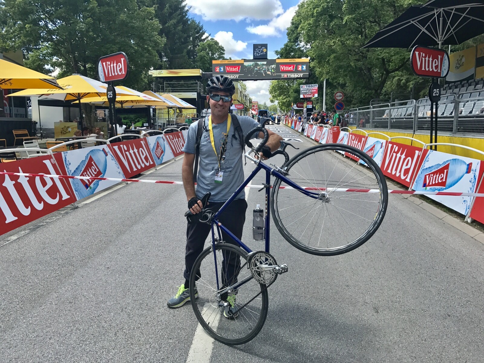The author with the Pirelli Pzero Velo equipped bike in Vittel, France. Image: Nat Bromhead.