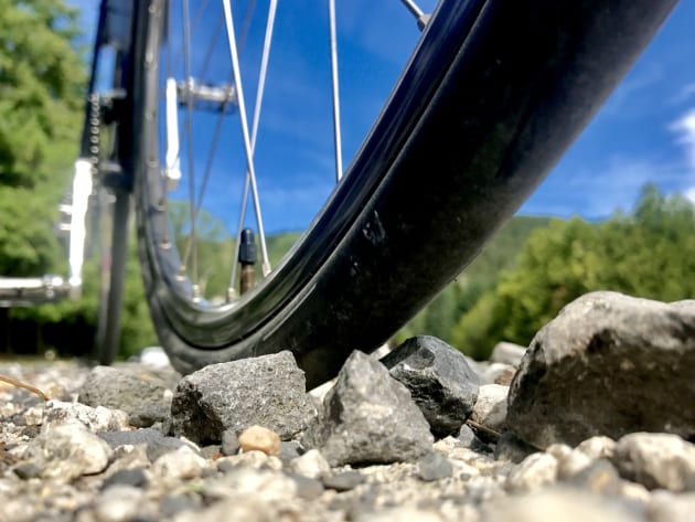 Riding the tyres over a mix of surfaces - from smooth black top bitumen to cobbles, to coarse gravel paths - the tyres have performed faultlessly. Image: Nat Bromhead.