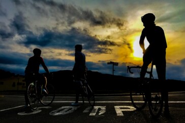 Riders of the 2017 La Vuelta make their way along a remote section of road in northern Catalonia. Image: Nat Bromhead