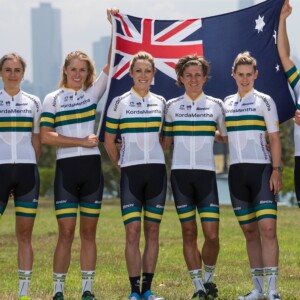 Brodie Chapman crosses the line well clear of second placed Van Vleuten. Image: Kirsty Baxter / Twitter