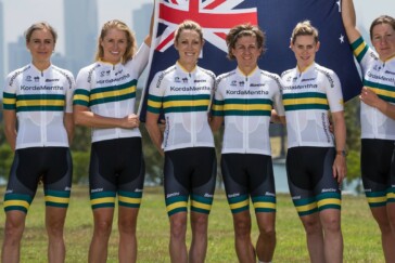 Brodie Chapman crosses the line well clear of second placed Van Vleuten. Image: Kirsty Baxter / Twitter