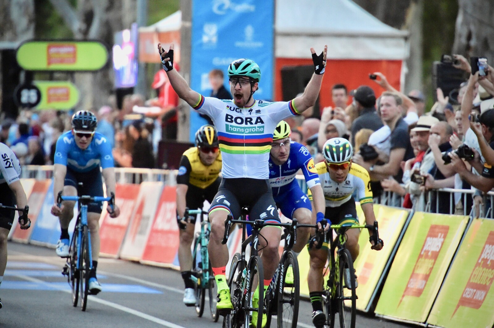 Stage 1 of the 2018 Santos Tour Down Under starts in Port Adelaide at 11am and will finish in Lyndoch some 145km away.