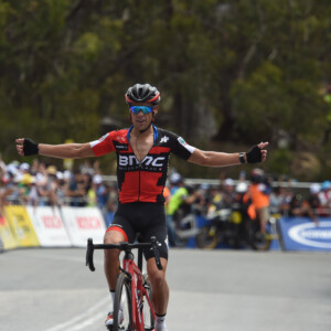 Jay McCarthy stayed with Porte much of the way up Willunga Hill, but Porte's push in the final kilometre proved too much for the 25yo Queenslander.