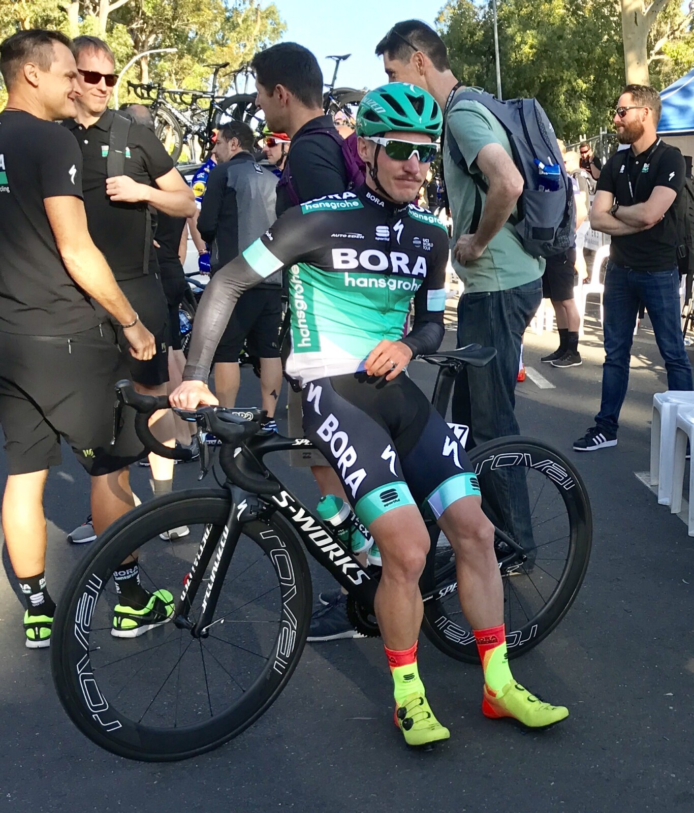 Jay McCarthy stayed with Porte much of the way up Willunga Hill, but Porte's push in the final kilometre proved too much for the 25yo Queenslander.