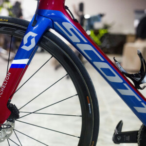 Luka Mezgec with his custom bike during the 2018 Abu Dhabi Tour.