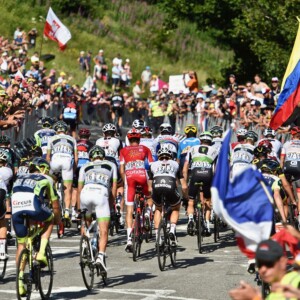 Crowd favourite Dan Martin of UAE Emirates makes his way up Alp d'Huez. Image: Sirotti.