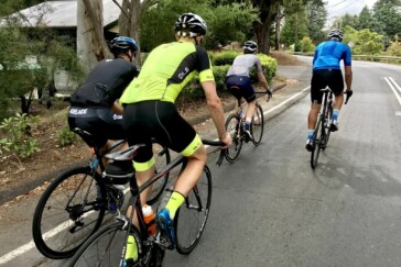 Riders had to rinse pepper spray from their eyes. Image Bob McPartland / Eurosport.