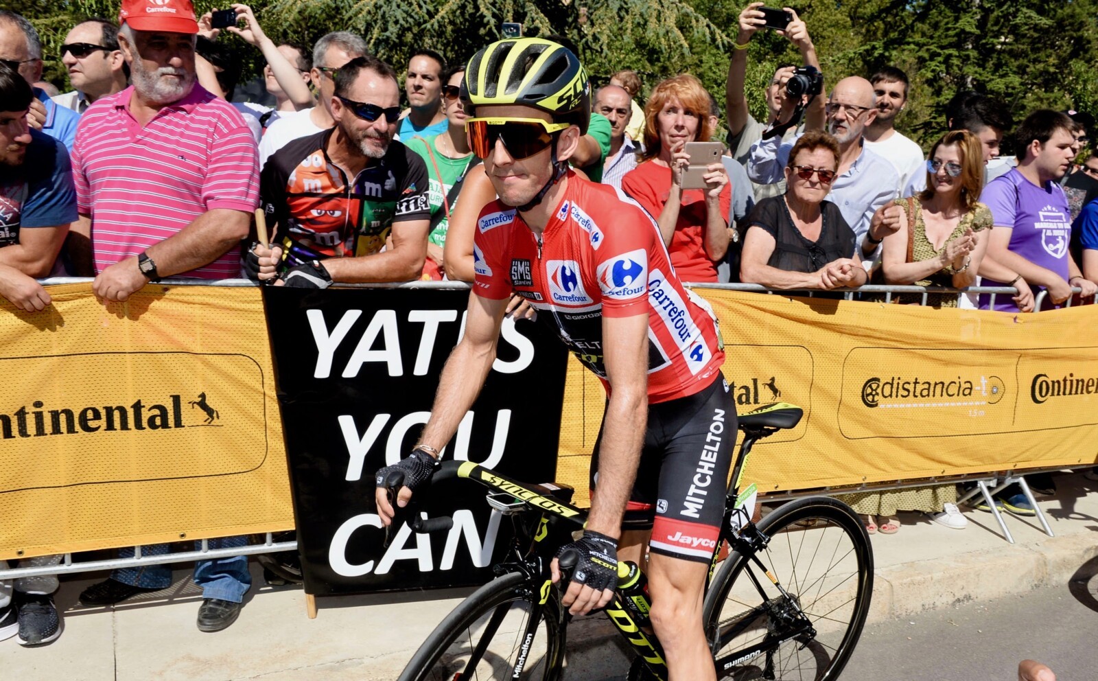 Yates You Can: Will Simon Yates be able to hold off veteran Movistar rider Alejandro Valverde's looming Stage 19 attack in the high country of Andorra? We sure hope so! Image: Sirotti.