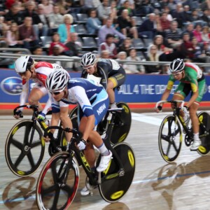 Cavendish winning stage 7 of the Tour de France this year. Also featured in this image is Peter Sagan and Andre Greipel. Photo by Sirotti.