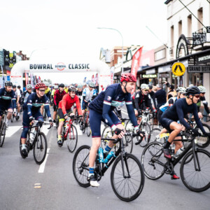 The atmosphere of the 'event avenue' was electric as thousands of participants gathered to celebrate their ride, look over the latest cycling gear and eat, drink and recover. Image: Nat Bromhead