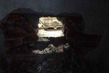Taking a lap on the field at the steepest track in Europe, the Funkturm (Radio Tower) Berlin in 1950.