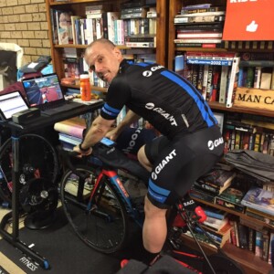Taking a lap on the field at the steepest track in Europe, the Funkturm (Radio Tower) Berlin in 1950.
