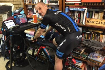 Taking a lap on the field at the steepest track in Europe, the Funkturm (Radio Tower) Berlin in 1950.