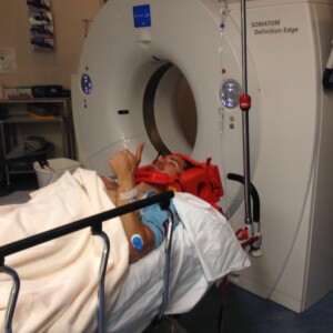 The young Aussie leading a Team BMC rider during a day race in Holland.