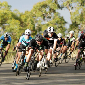 Nick Kourambas off the front during a club race. Skeptical of indoor training, Nick is curious to find out what all the Zwift fuss is about. Image: Supplied.
