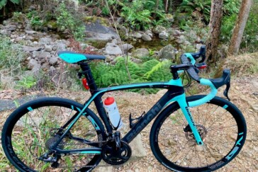 Nick Kourambas off the front during a club race. Skeptical of indoor training, Nick is curious to find out what all the Zwift fuss is about. Image: Supplied.