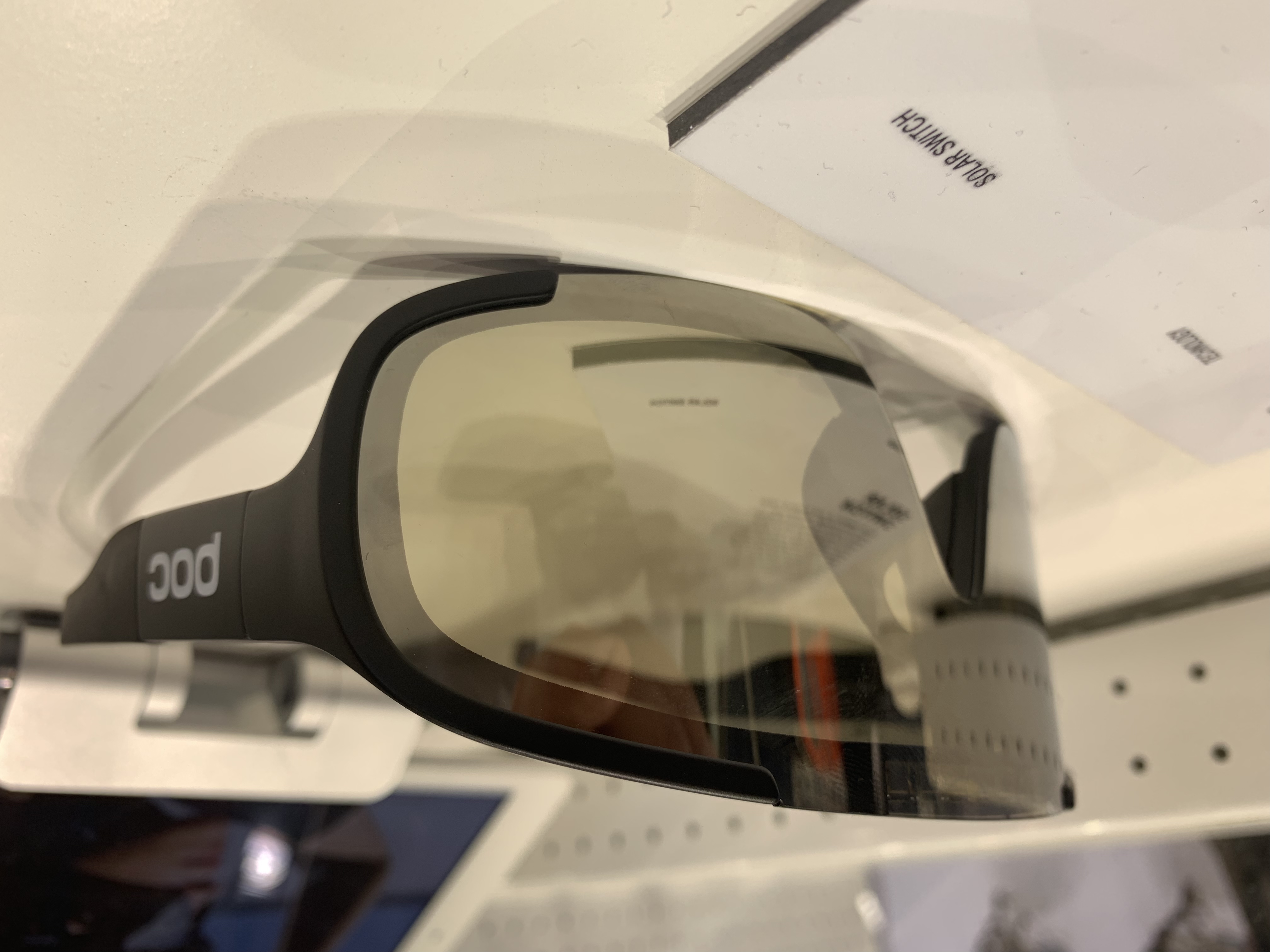 Electronic POC cycling eyewear that detect sudden changes in light and transition accordingly.