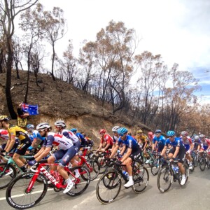 Cam Meyer celebrates after winning the 2020 National Jersey. Image: Mitchelton-Scott Instagram.