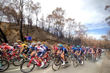 Cam Meyer celebrates after winning the 2020 National Jersey. Image: Mitchelton-Scott Instagram.