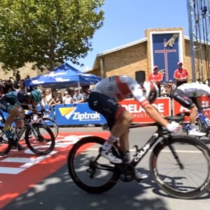 Cam Meyer celebrates after winning the 2020 National Jersey. Image: Mitchelton-Scott Instagram.