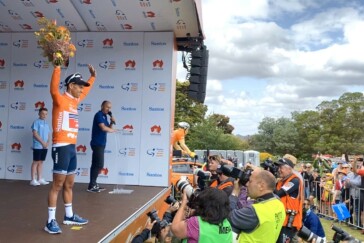 Stage 3 of the TDU passed through Cudlee Creek, an area severely impacted by fire just weeks earlier. Image: Nat Bromhead