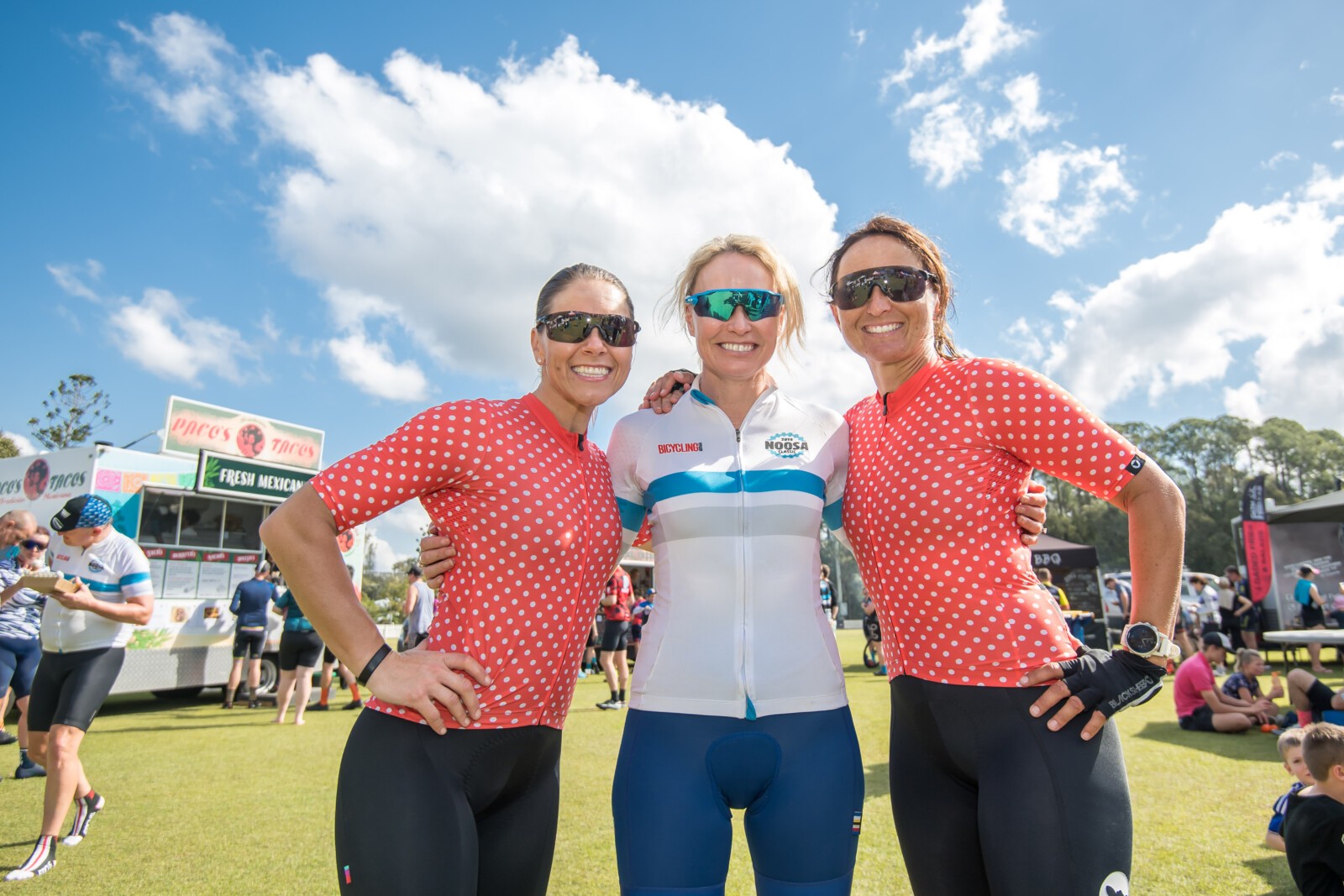 Alison McCormack (centre) has ridden two Noosa Classic events and plans to return for her third.