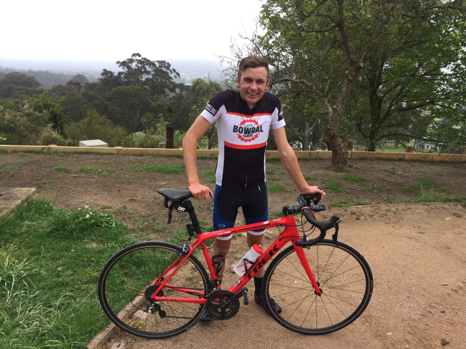 Harry combining university studies and light training as he eased back onto the bike.
