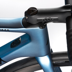 The AURUM Magma and test rider during wind tunnel trials in Italy.