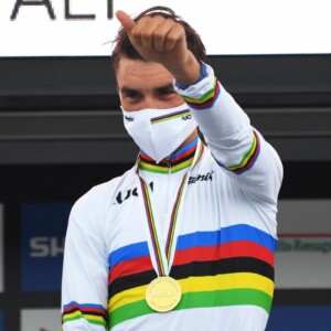 Primoz Roglic, Tadej Pogacar and Richie Porte on the 2020 Tour de France podium in Paris. Image: Sirotti