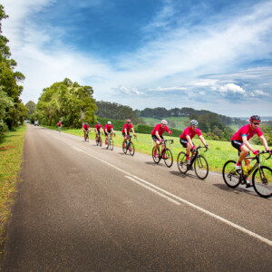 The virtual challenge received a huge amount of media attention. Here, Michael Tomalaris of SBS interviews Rupert during the ride.