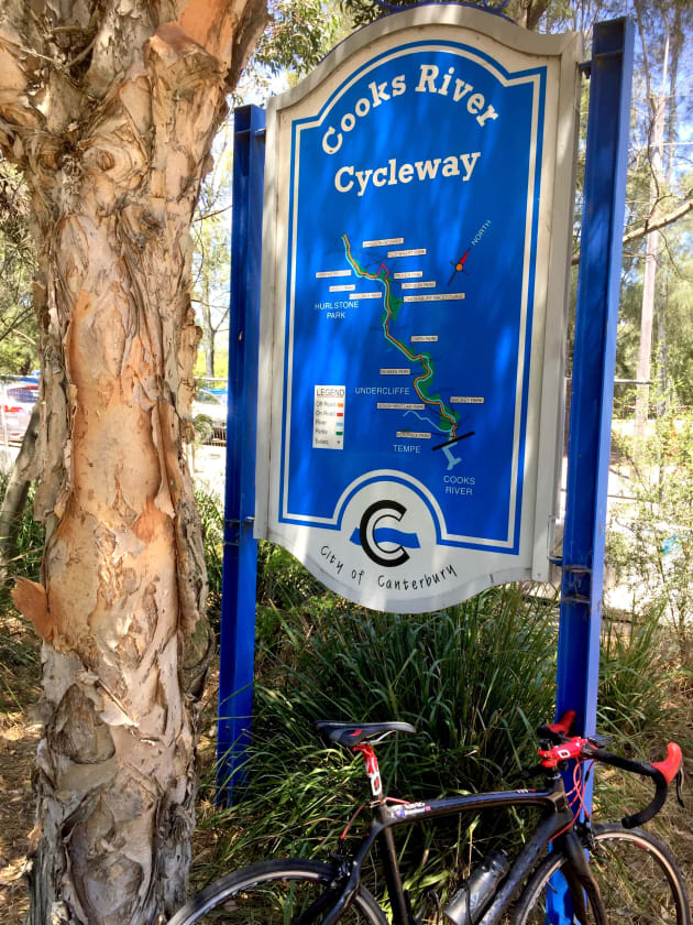 The entire length of the Cooks River Cycleway is well sign posted.