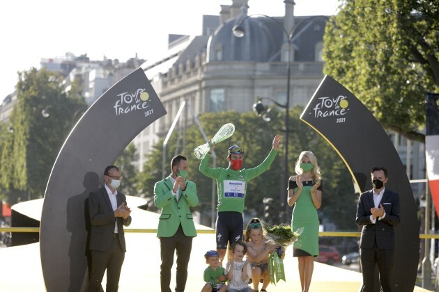 Mark Cavendish With Three Of His Four Children On The Podium Of The 2021 Tour. Image: Sirotti.